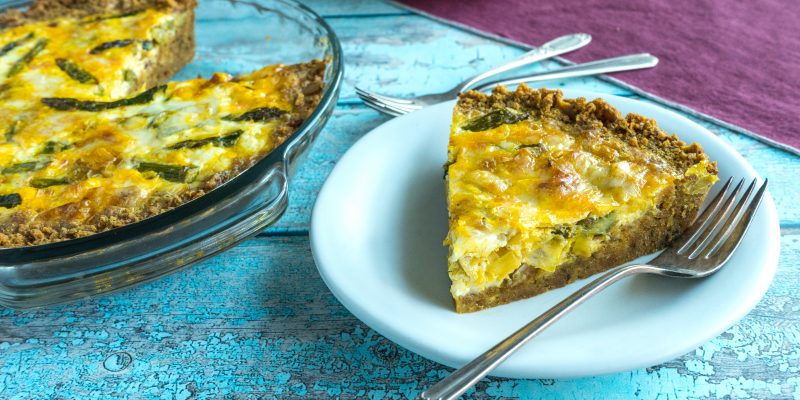 Asparagus-Fontina Quiche with Cracker Crust